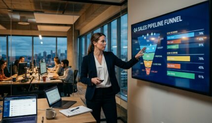 Lead nurturing w B2B - analiza lejka sprzedażowego i lead scoringu na ekranie