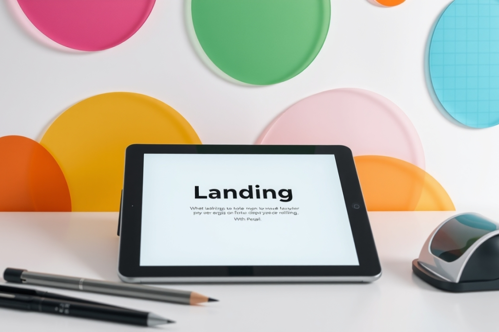 Jak stworzyć skuteczny landing page? Kompletny przewodnik krok po kroku Jak stworzyć skuteczny landing page - tablet na biurku na kolorowym tle
